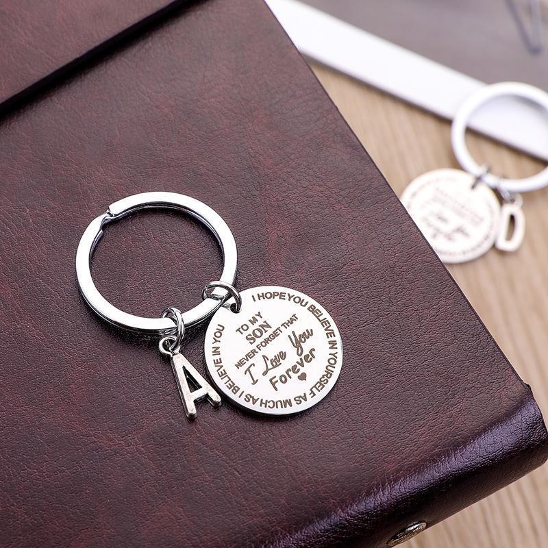 Porte-clés personnalisé avec initiale pour fils ou fille