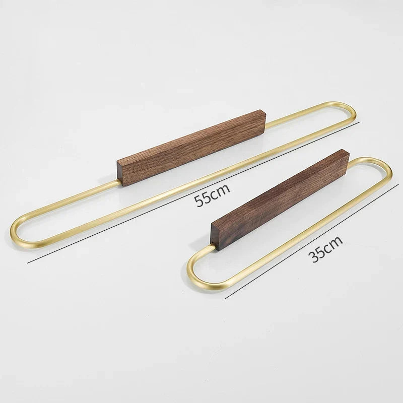 Porte-serviettes de salle de bain moderne en noyer