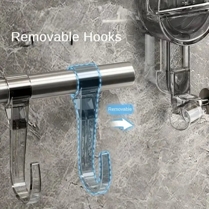 Porte-serviettes télescopique en acier inoxydable à ventouses, 60–120 cm, sans perçage