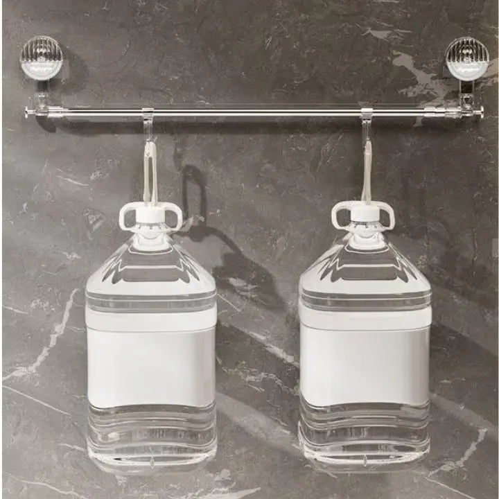 Porte-serviettes télescopique en acier inoxydable à ventouses, 60–120 cm, sans perçage