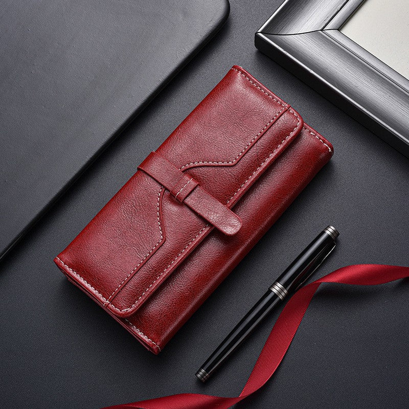 Portefeuille long en cuir premium