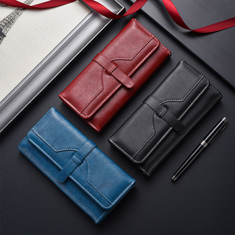 Portefeuille long en cuir premium