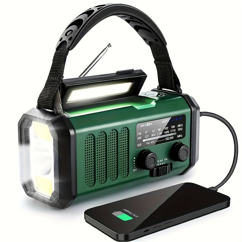 Poste radio d'urgence tout-en-un avec lampe torche et chargeur
