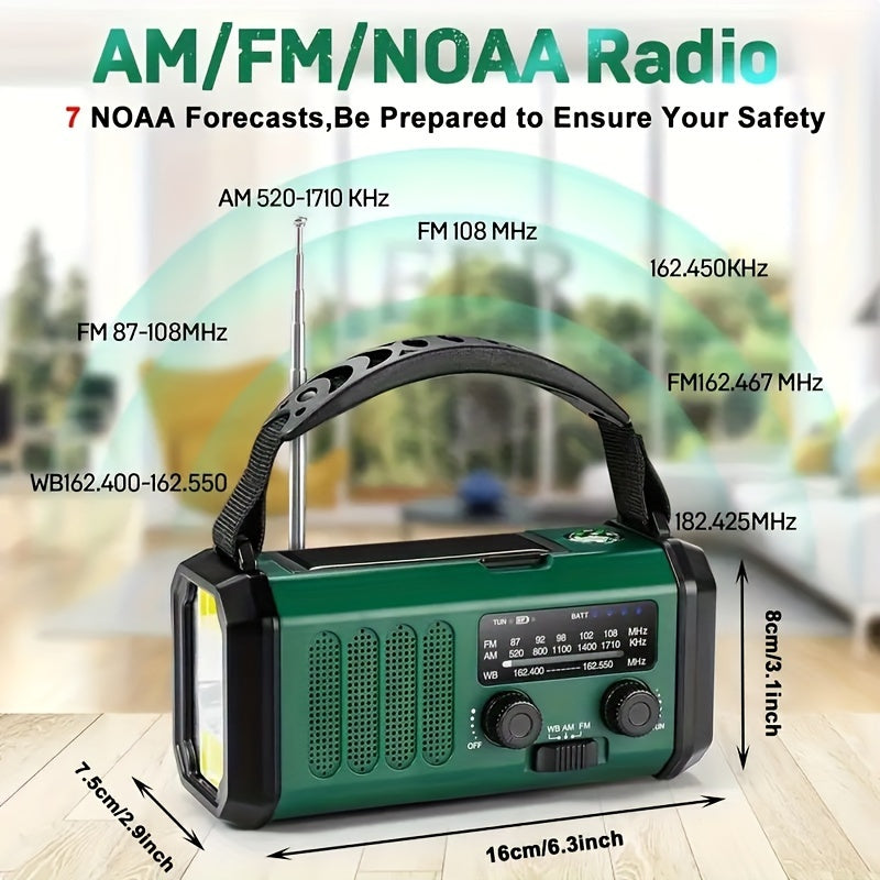 Poste radio d'urgence tout-en-un avec lampe torche et chargeur