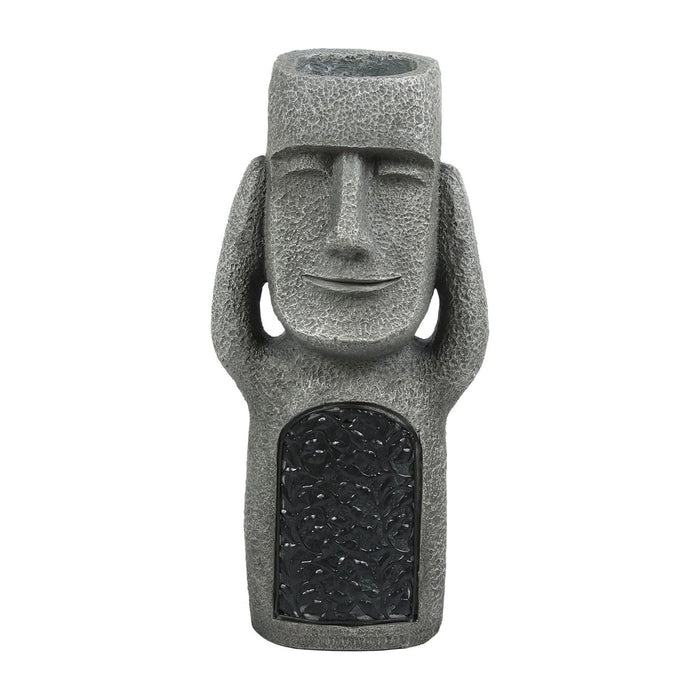 Pot à fleurs avec visage sculpté