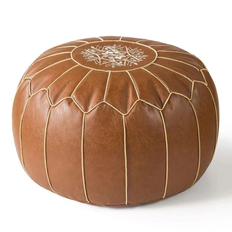 Pouf brodé à la main avec compartiment de rangement caché