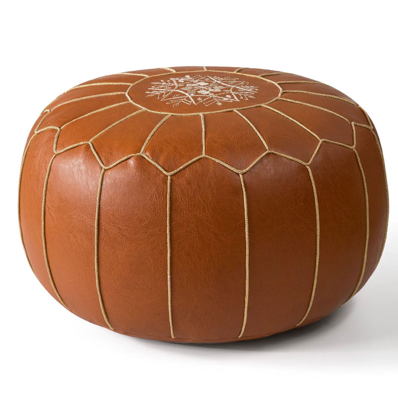 Pouf brodé à la main avec compartiment de rangement caché