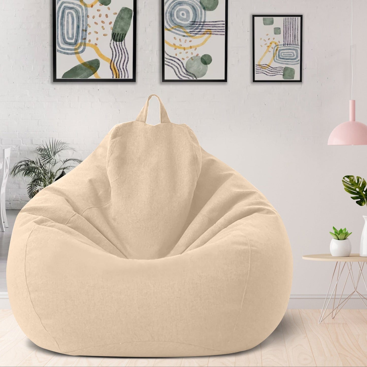 Pouf en lin luxe – meuble de confort ergonomique et élégant