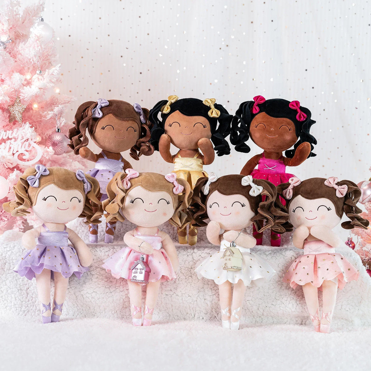 Poupée danseuse en peluche avec couronne et tutu