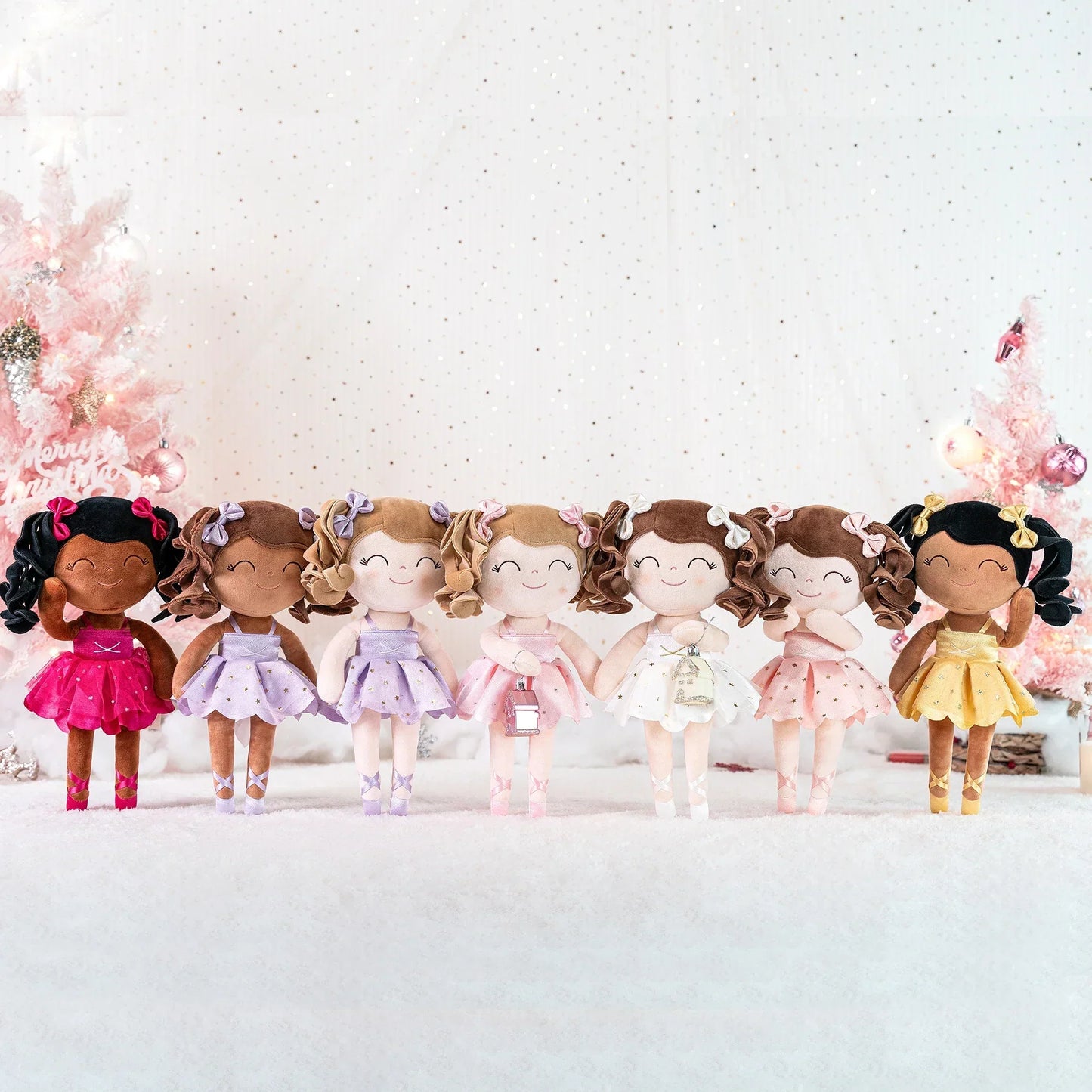 Poupée danseuse en peluche avec couronne et tutu