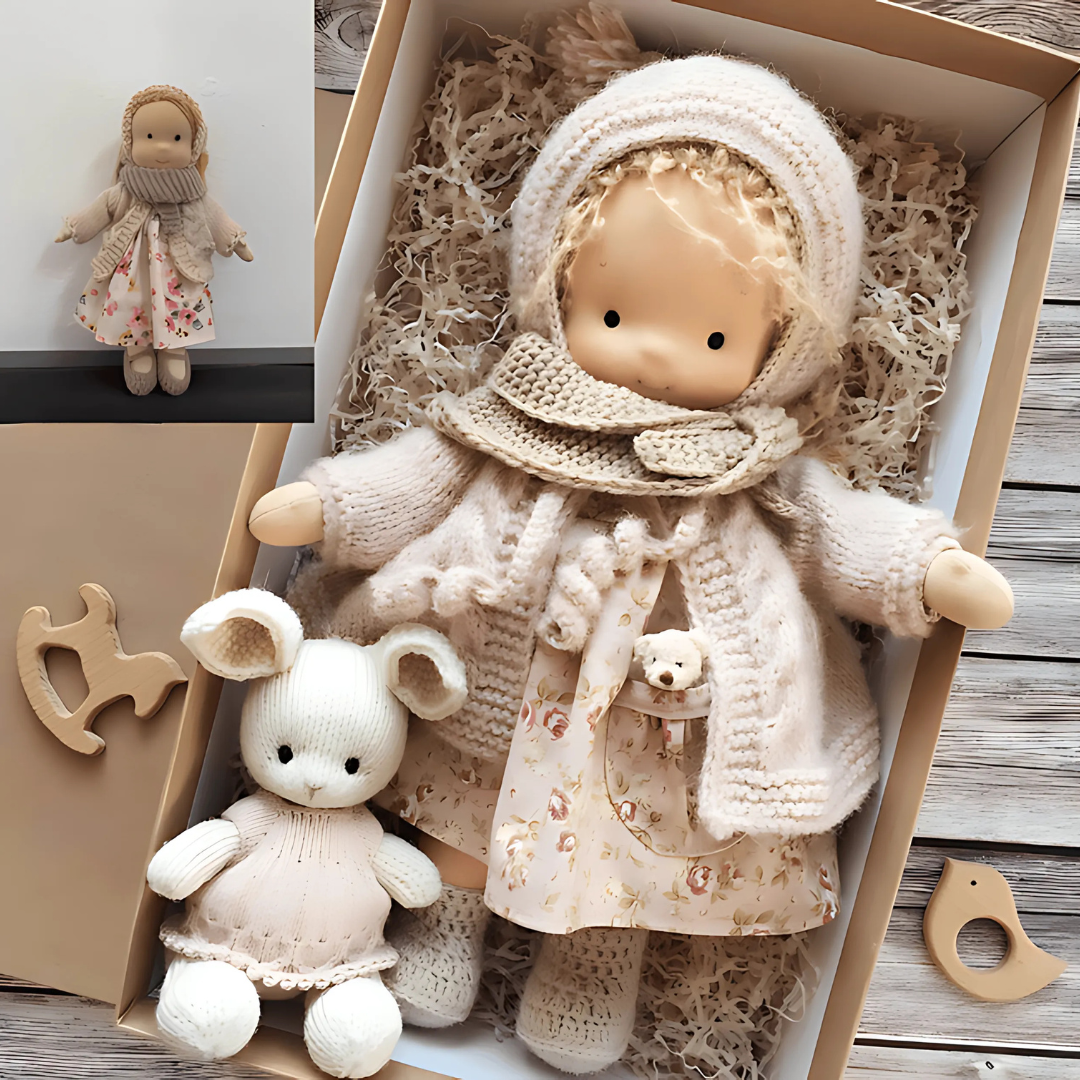 Poupée faite main en peluche douce – jouet waldorf