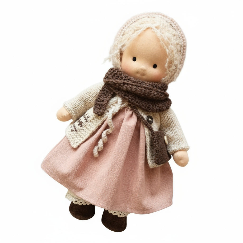 Poupée Waldorf faite main en coton pour le jeu créatif