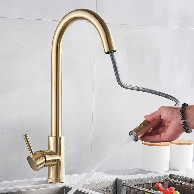 Practical and Elegant Kitchen Faucet with Pull-Out Function