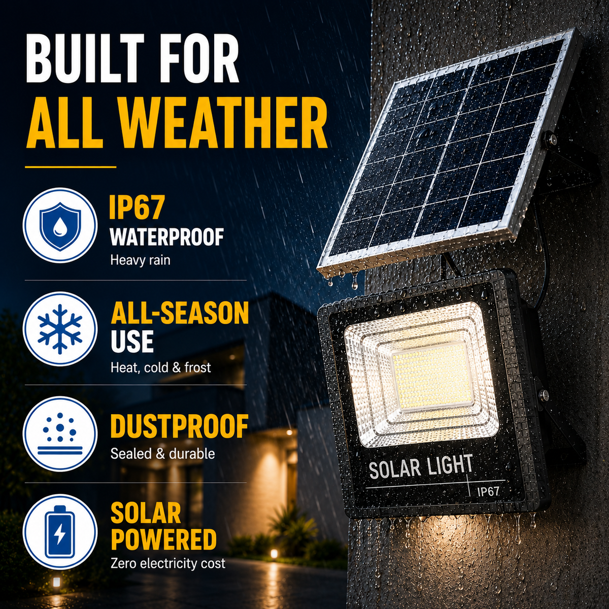 Projecteur extérieur solaire avec télécommande
