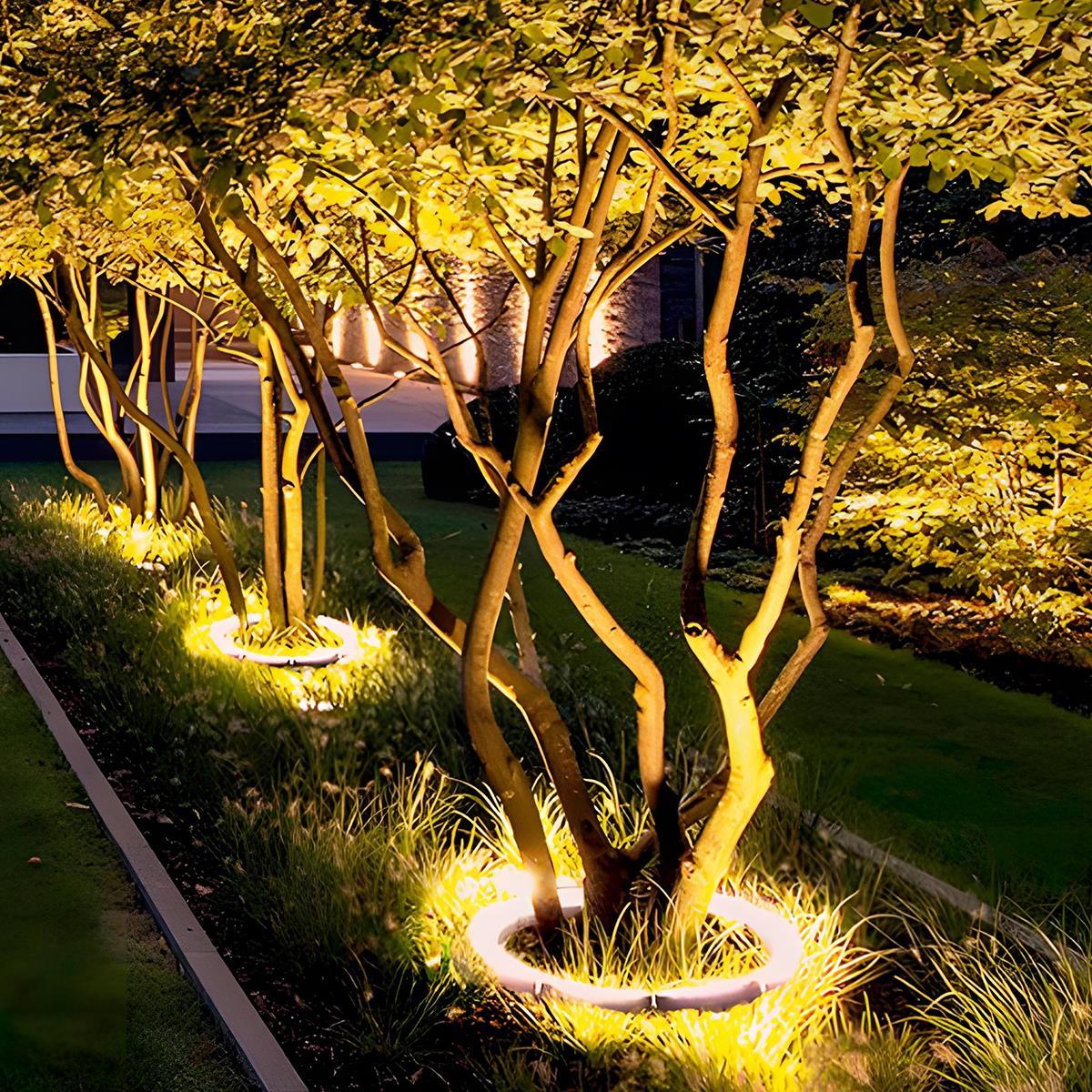 Projecteur LED arqué de jardin à piquer, 12 W, RGB blanc chaud, IP65