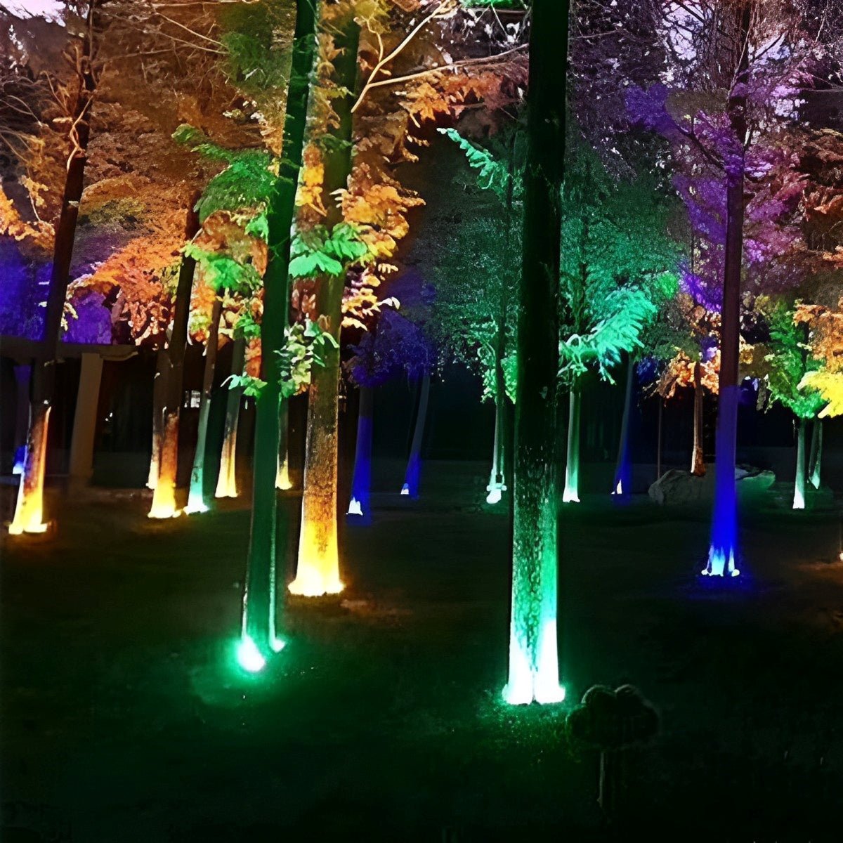 Projecteur LED arqué de jardin à piquer, 12 W, RGB blanc chaud, IP65