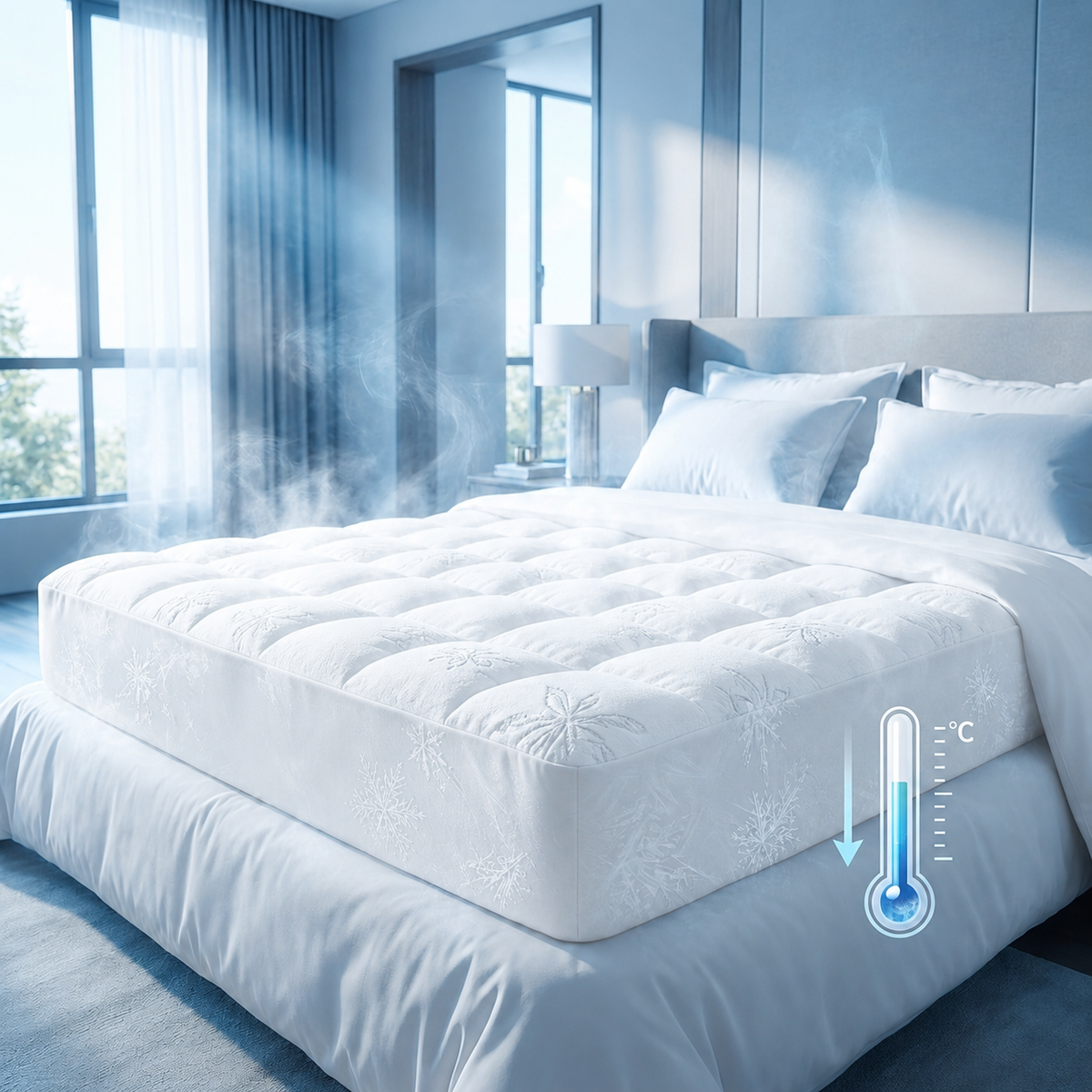 Protège-matelas rafraîchissant très épais en bambou