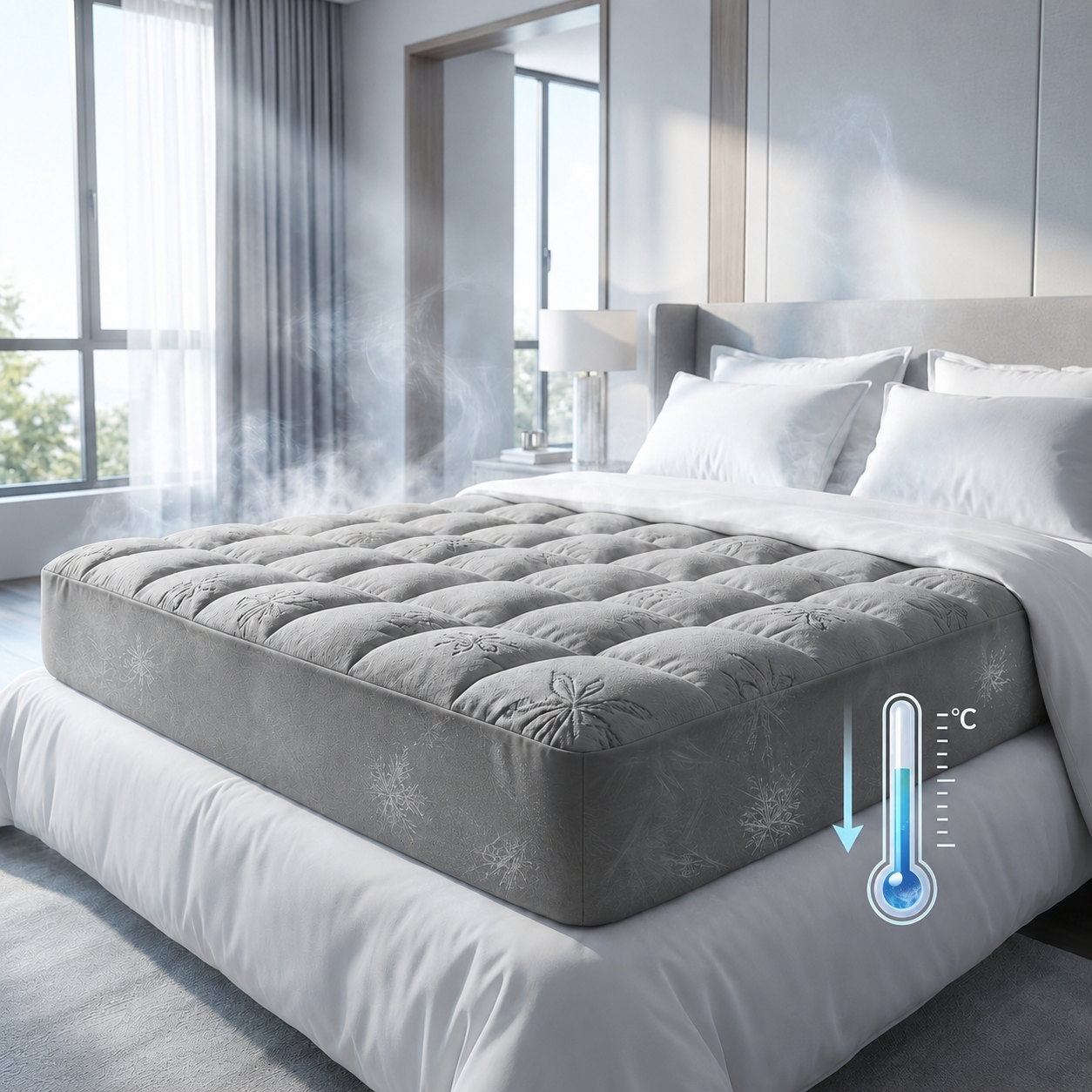 Protège-matelas rafraîchissant très épais en bambou