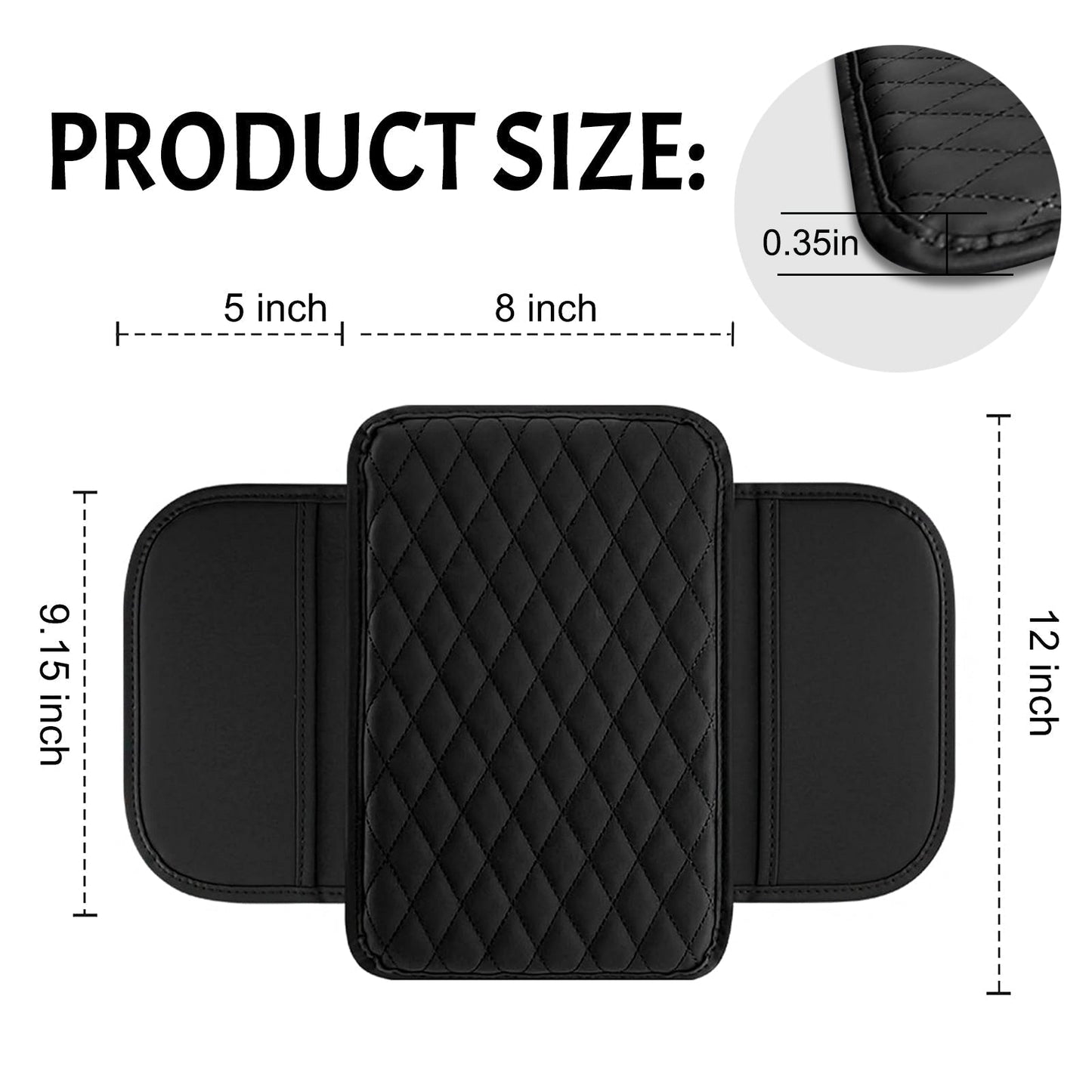 PU Leather Car Armrest Mat