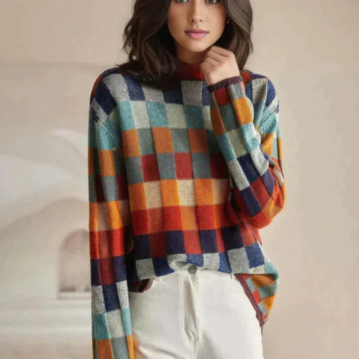 Pull à carreaux