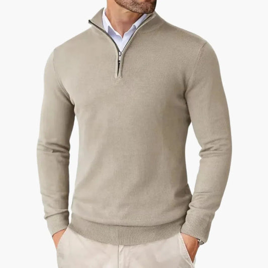 Pull à col demi-zip et manches longues pour homme