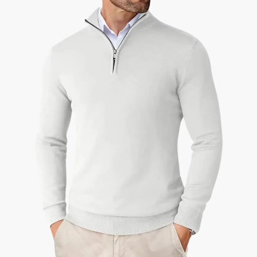 Pull à col demi-zip et manches longues pour homme