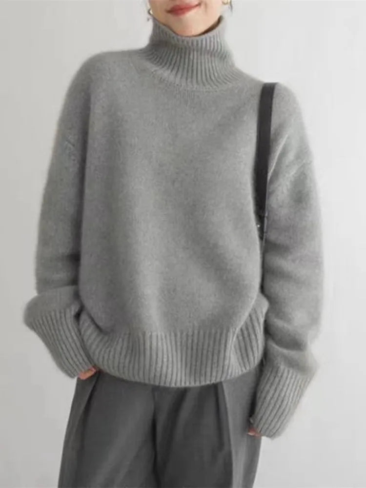 Pull à col roulé en cachemire