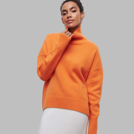 Pull à col roulé en maille oversized pour femme