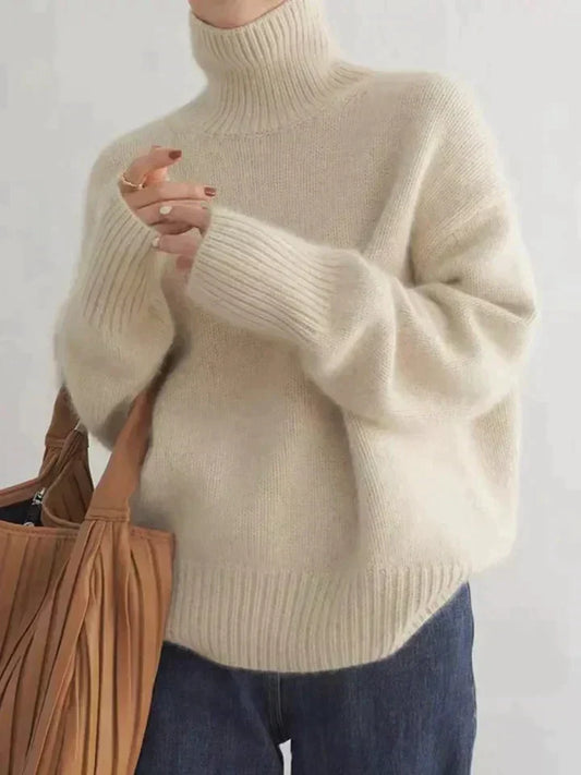 Pull à col roulé pour femme – Pull en maille luxueux et élégant