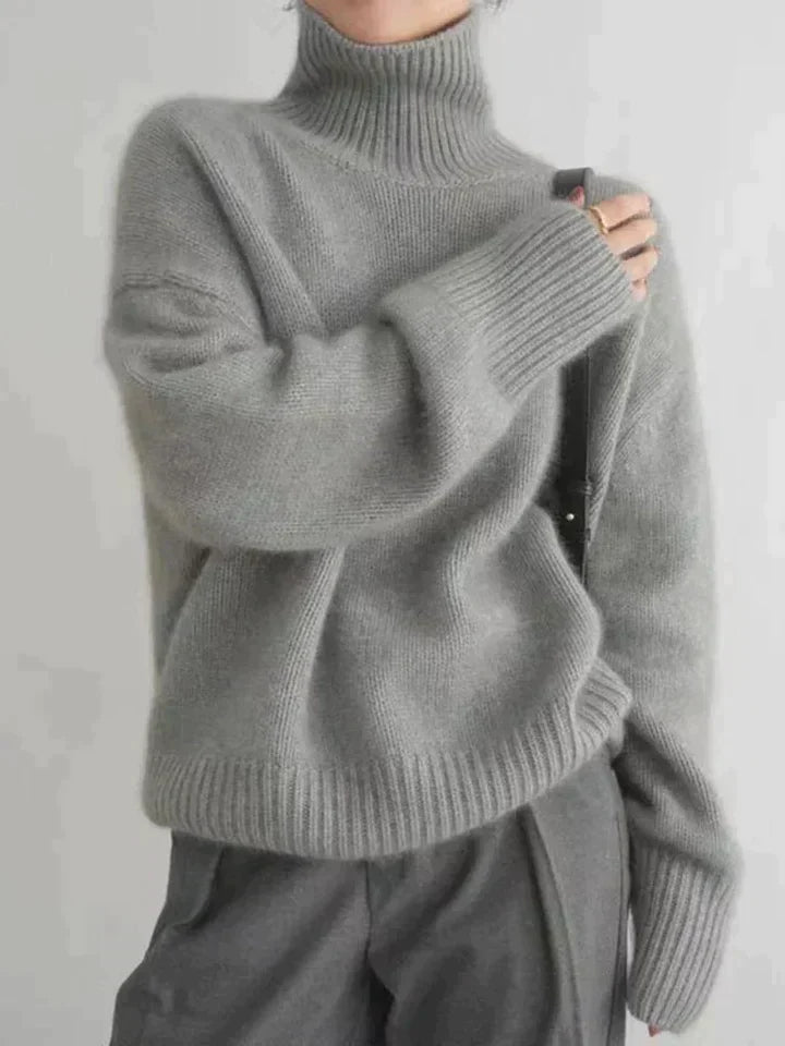 Pull à col roulé pour femme – Pull en maille luxueux et élégant
