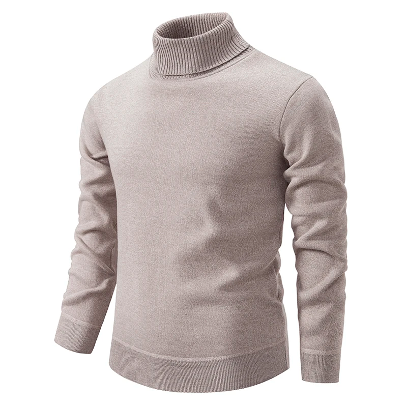 Pull à col roulé tricoté slim fit pour homme