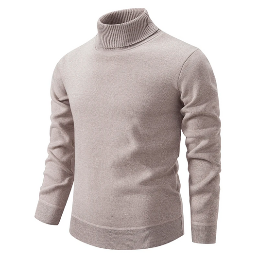 Pull à col roulé tricoté slim fit pour homme
