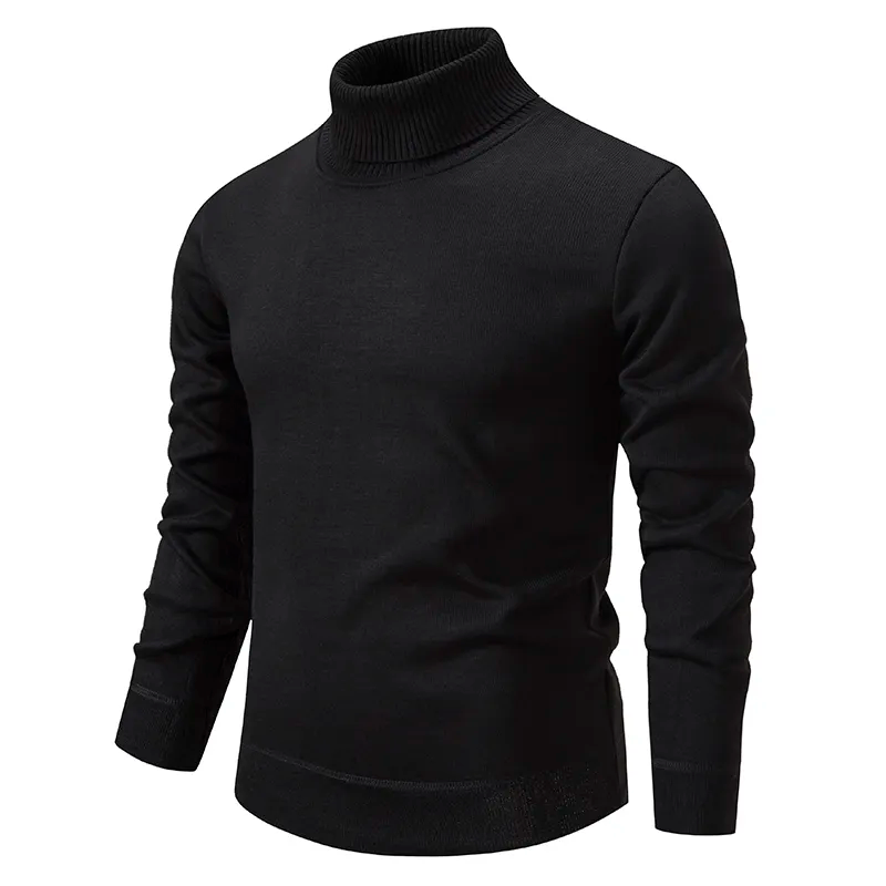 Pull à col roulé tricoté slim fit pour homme
