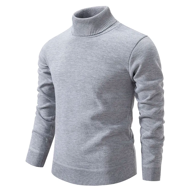 Pull à col roulé tricoté slim fit pour homme