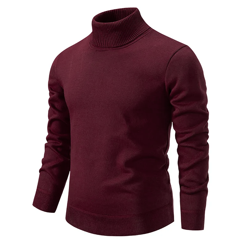 Pull à col roulé tricoté slim fit pour homme