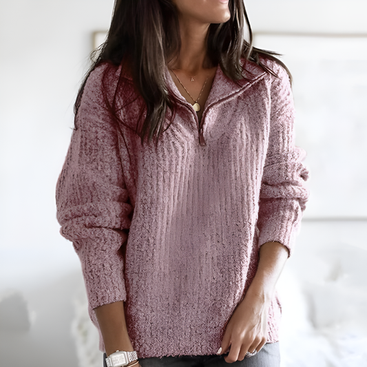 Pull à demi-zip pour femme