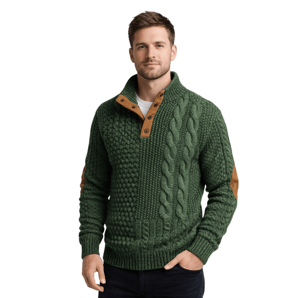 Pull classique à col montant pour homme