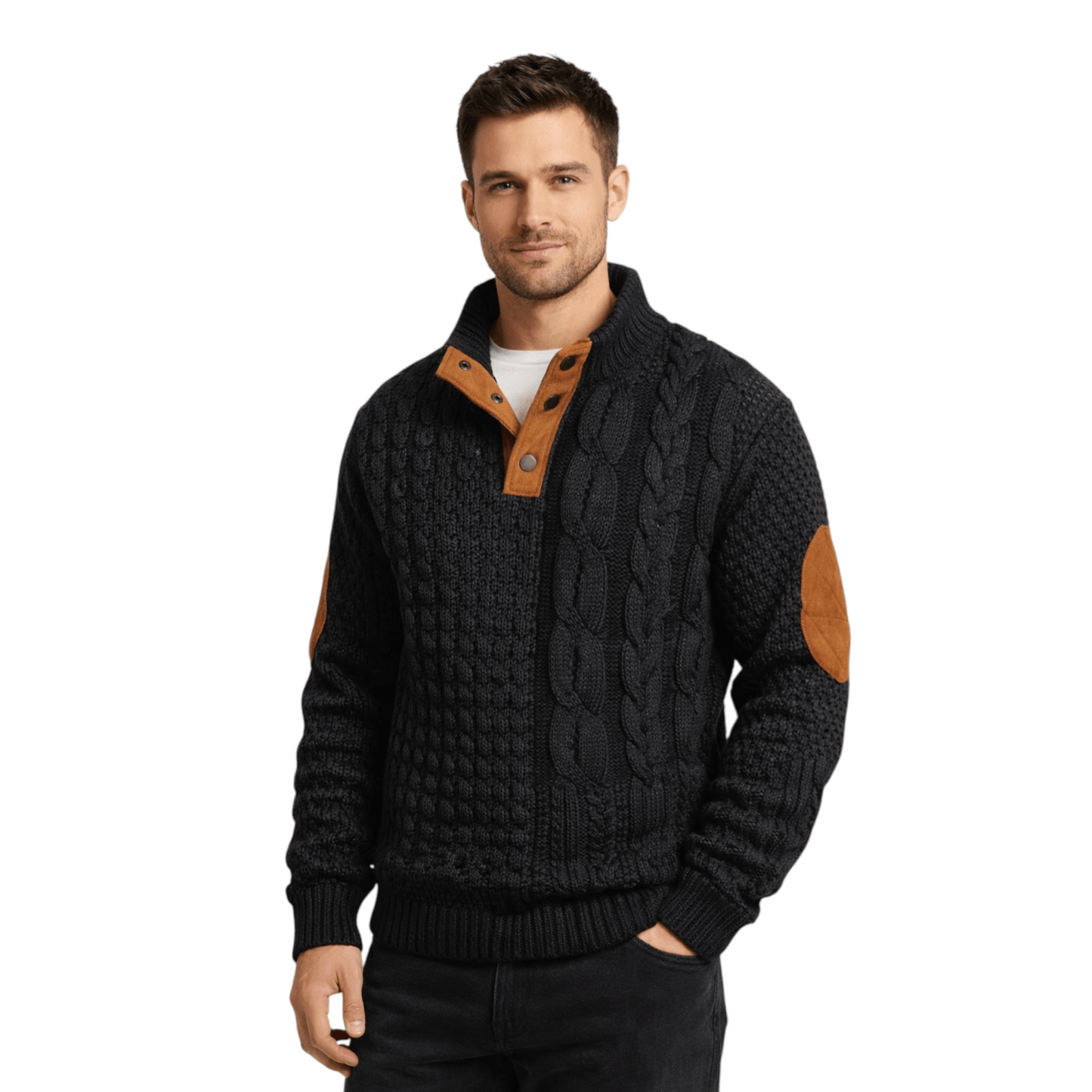 Pull classique à col montant pour homme