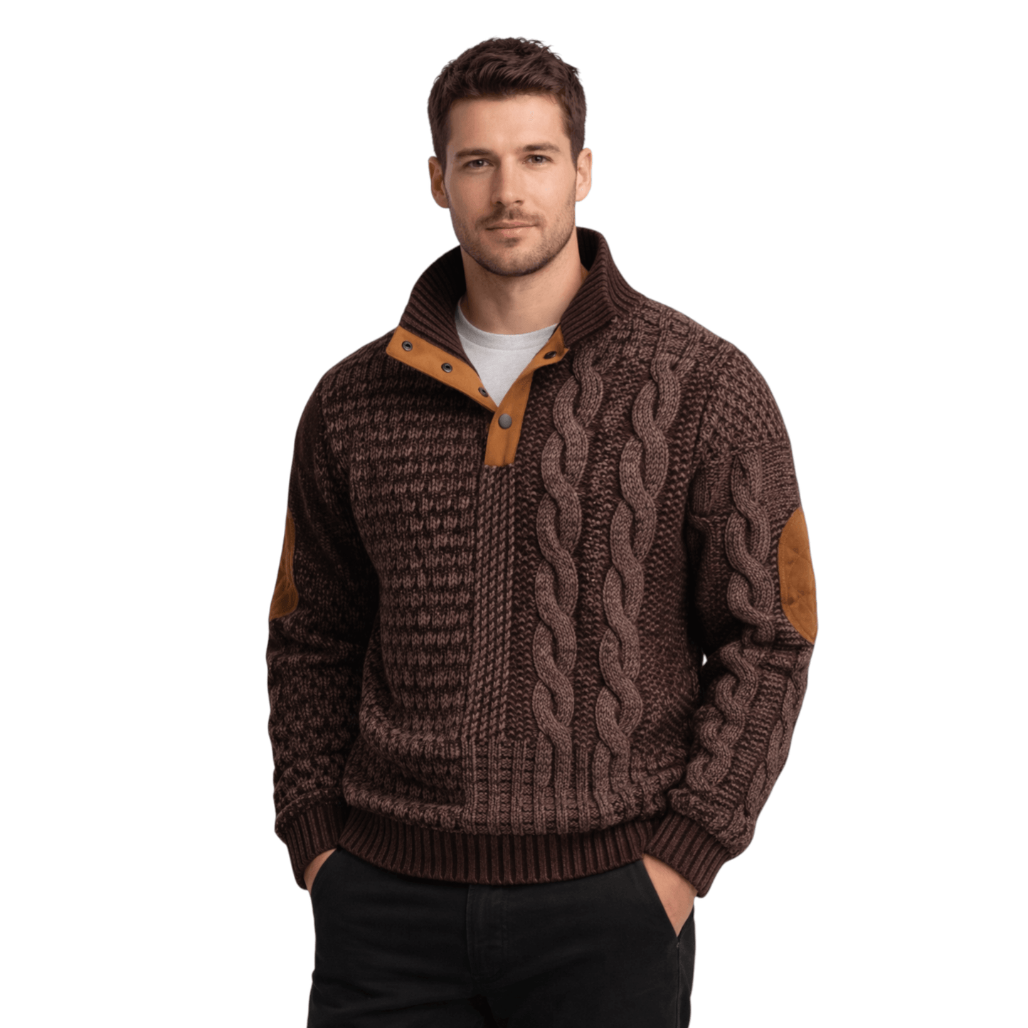 Pull classique à col montant pour homme