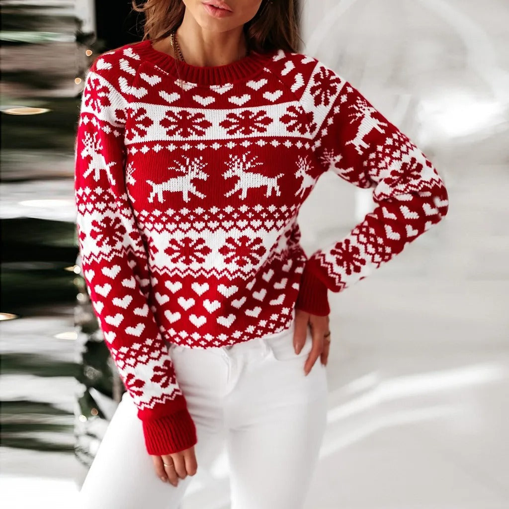 Pull de Noël ajusté pour femme