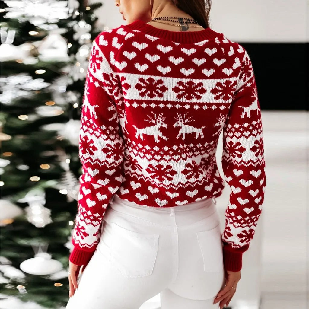Pull de Noël ajusté pour femme