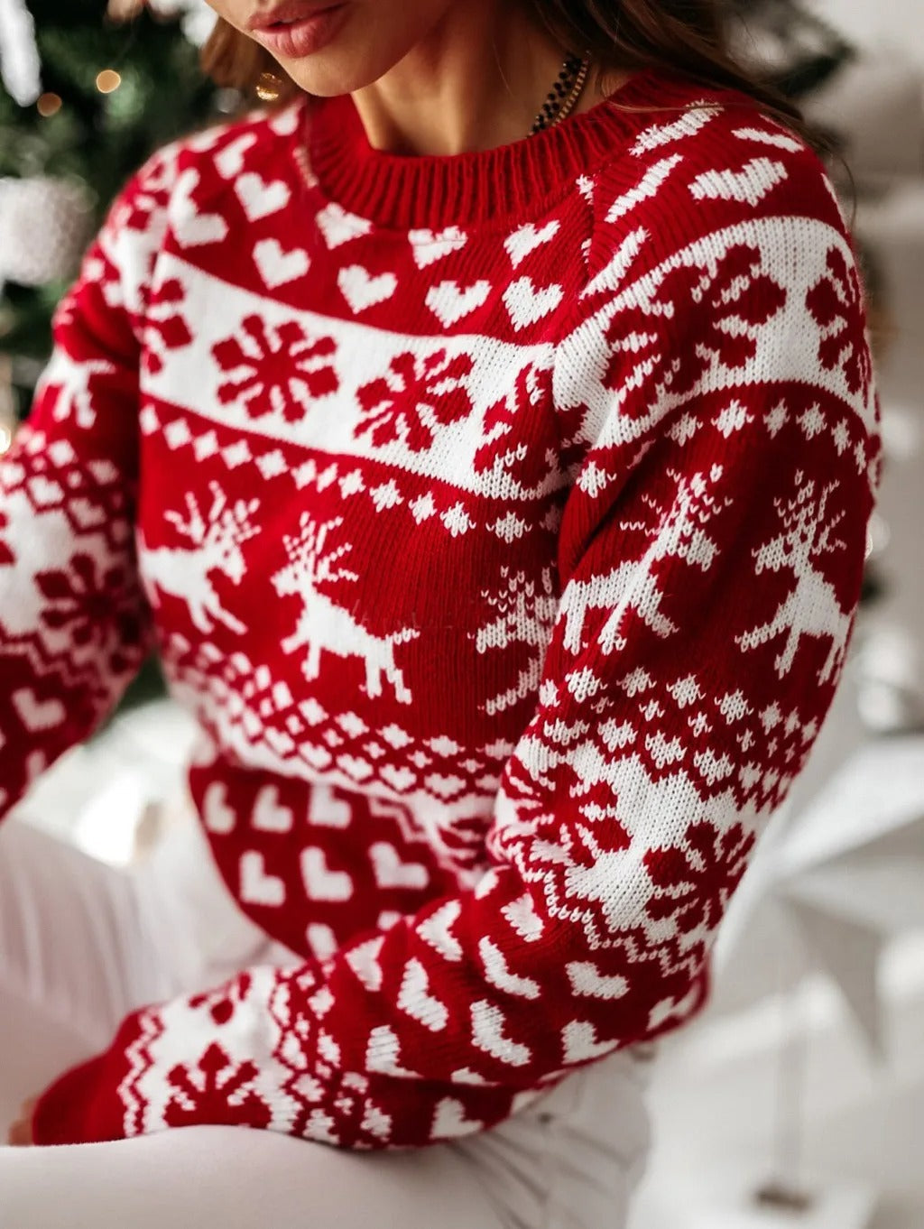 Pull de Noël ajusté pour femme