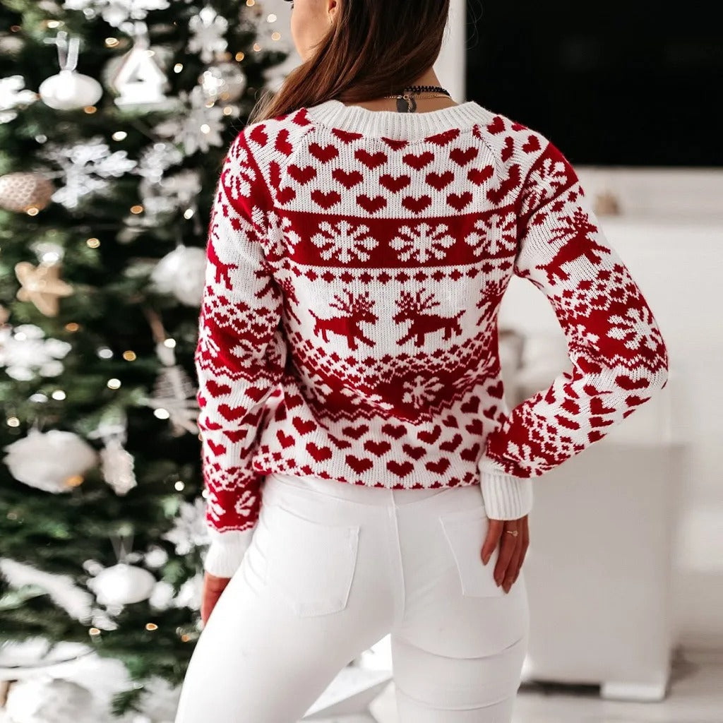 Pull de Noël ajusté pour femme