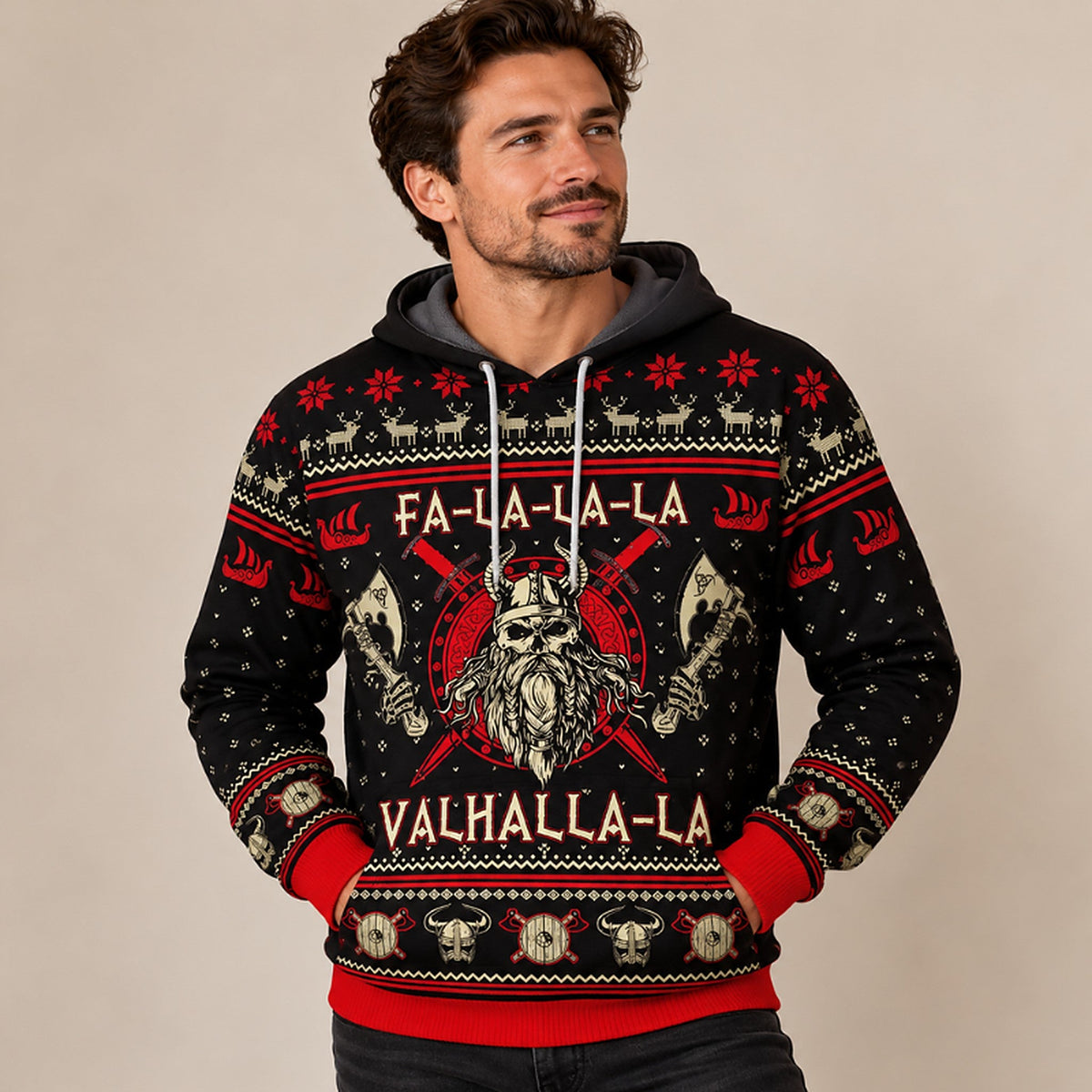 Pull de Noël pour homme - motif viking en version pull, sweat à capuche ou gilet