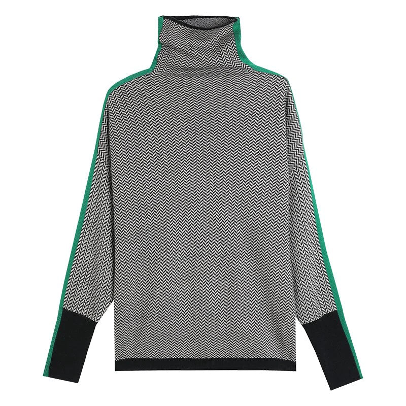 Pull élégant à col roulé en cachemire