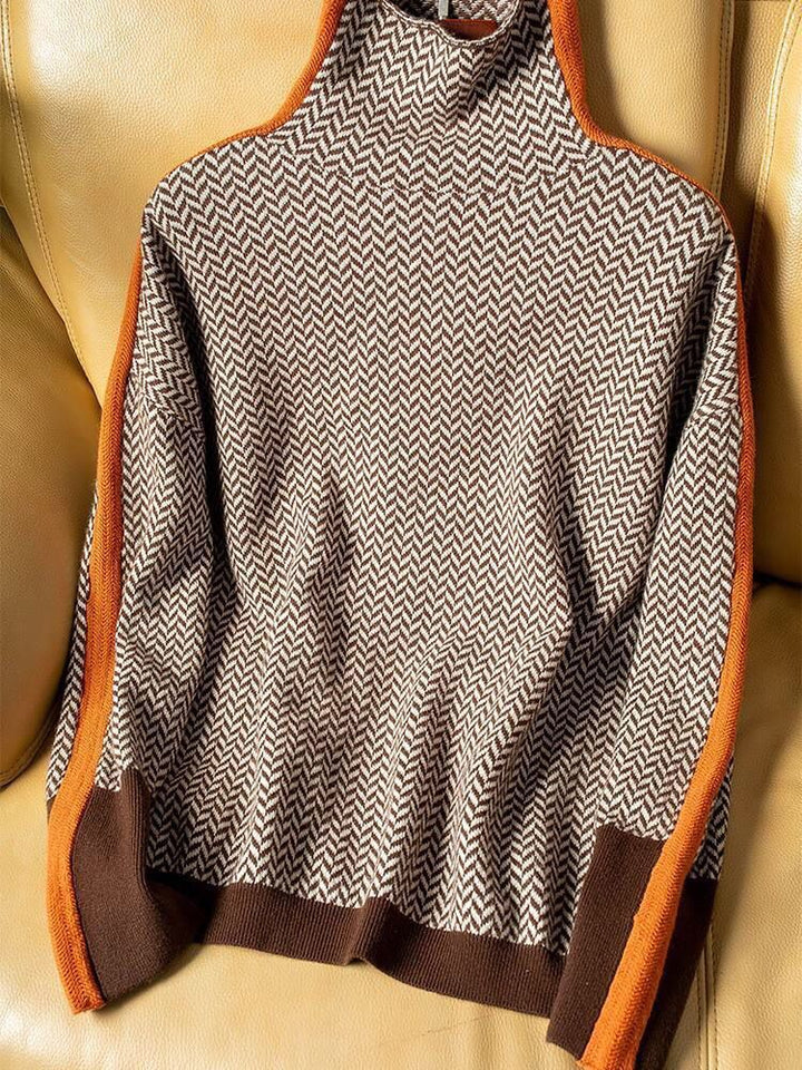 Pull élégant à col roulé en cachemire