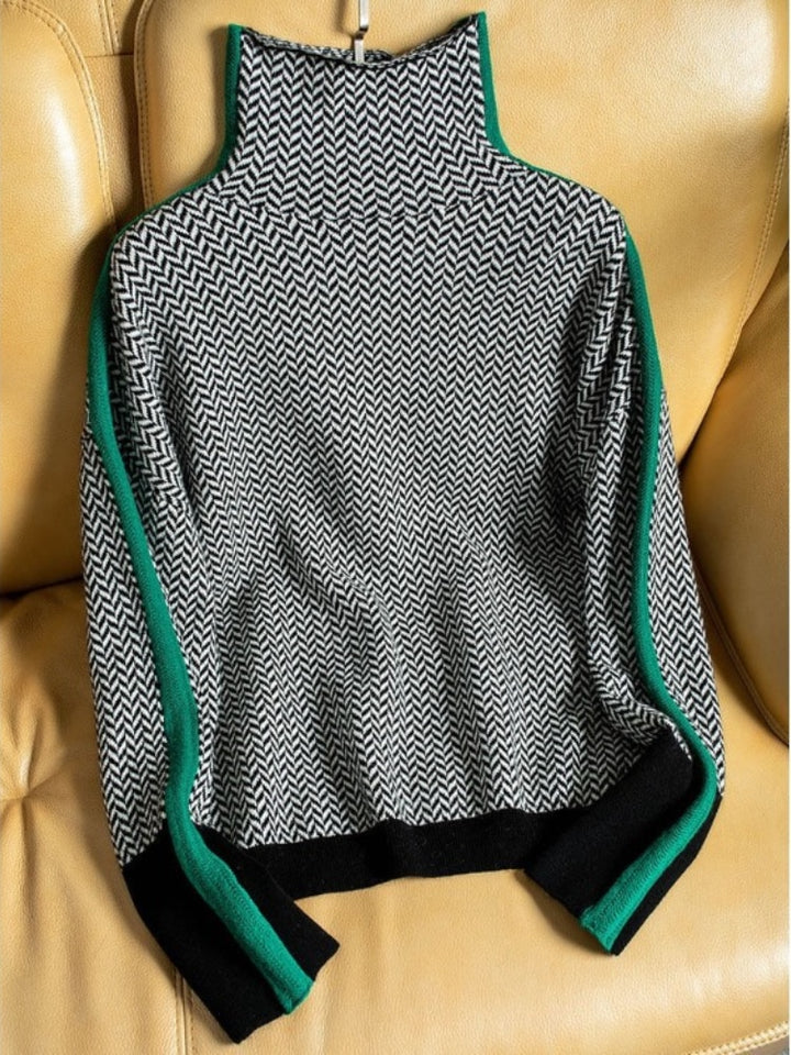 Pull élégant à col roulé en cachemire