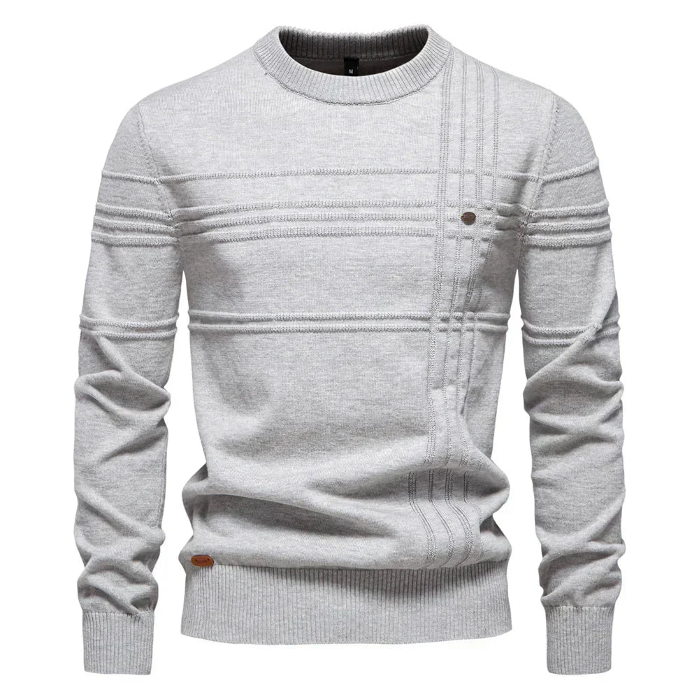 Pull en maille à col ras-du-cou pour homme