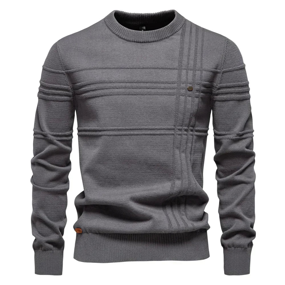 Pull en maille à col ras-du-cou pour homme