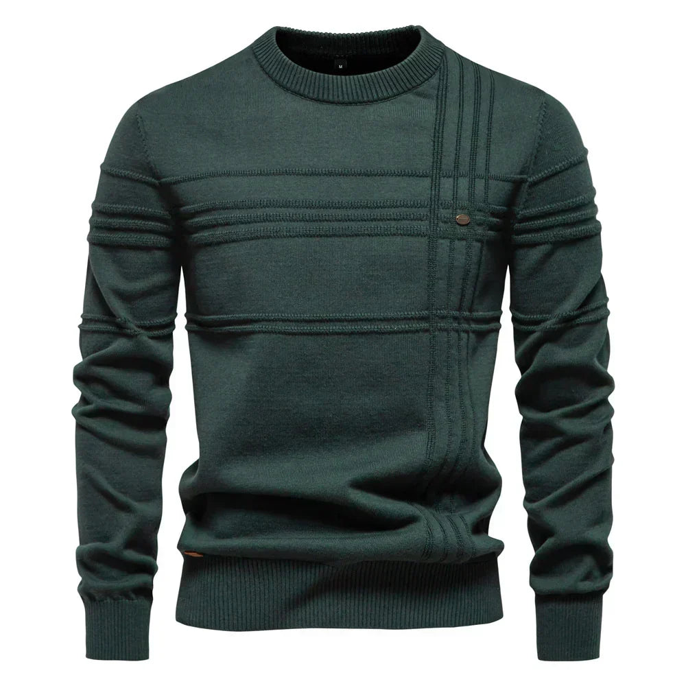 Pull en maille à col ras-du-cou pour homme